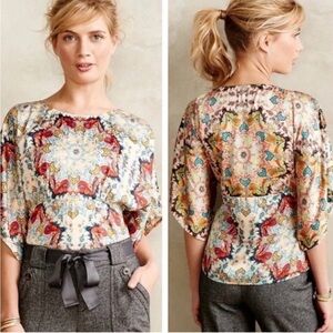 Anthropologie KAS New York for Anthropologie Kaleidoscope Kimono Shirt Sz 6